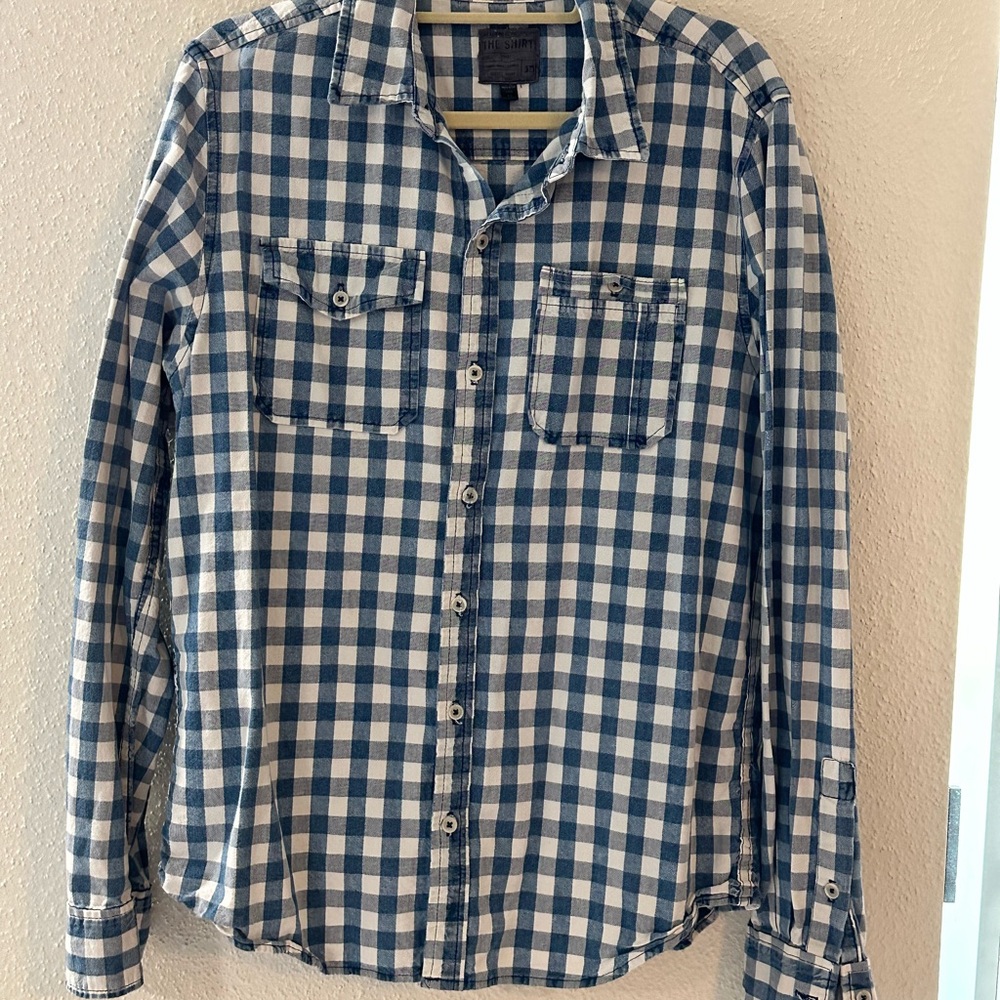 Joe’s Jeans Long Sleeve Shirt, Size Med Blue & White Man’s. - Picture 2 of 9